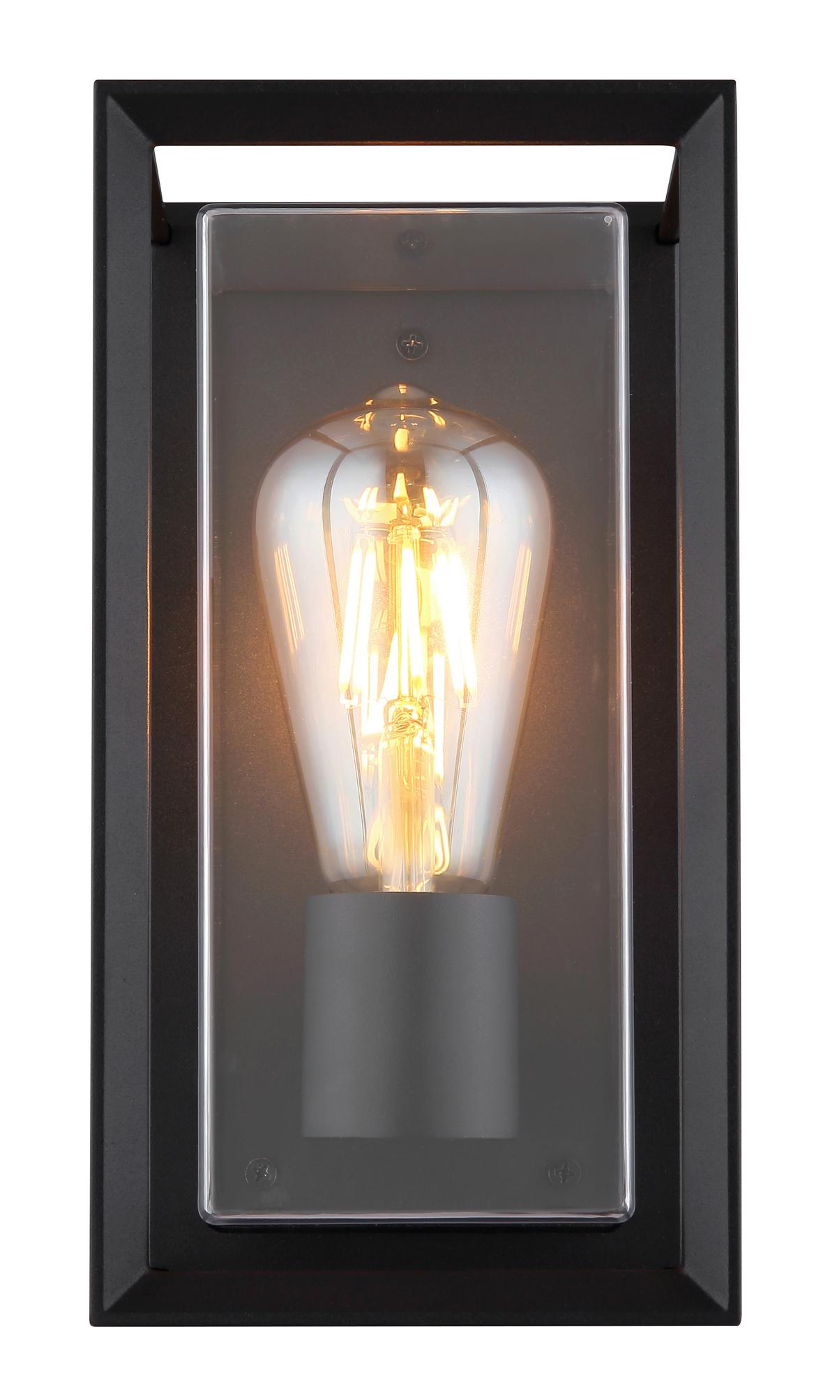 Außenleuchte 31982s - Klar/Schwarz, KONVENTIONELL, Kunststoff/Metall (13/12,2/24,8cm) - Globo