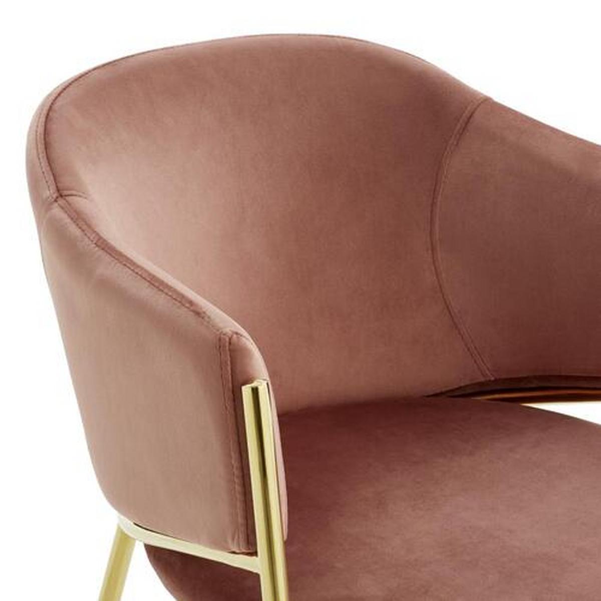 Armlehnstuhl Kronos -Trend Rosa/gold - Goldfarben/Rosa, Trend, Textil/Metall (53/77/60cm) - Livetastic