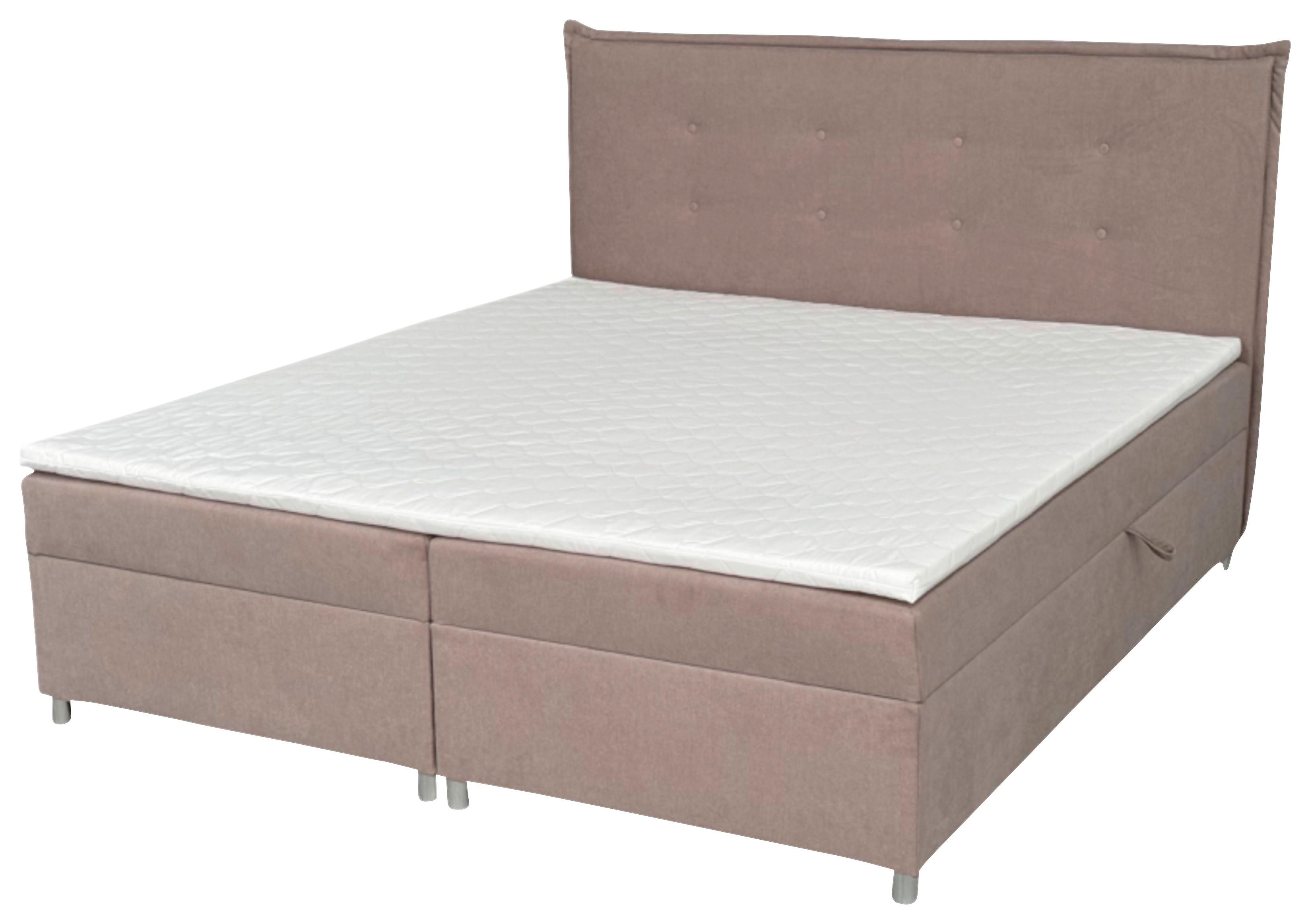 Boxbett Levie 180x200 cm - Silberfarben/Hellgrau, Basics, Textil (180/200cm) - MID.YOU