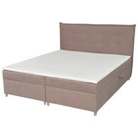 Boxbett Levie 180x200 Cm - Silberfarben/Hellgrau, Basics, Textil (180/200cm) - MID.YOU