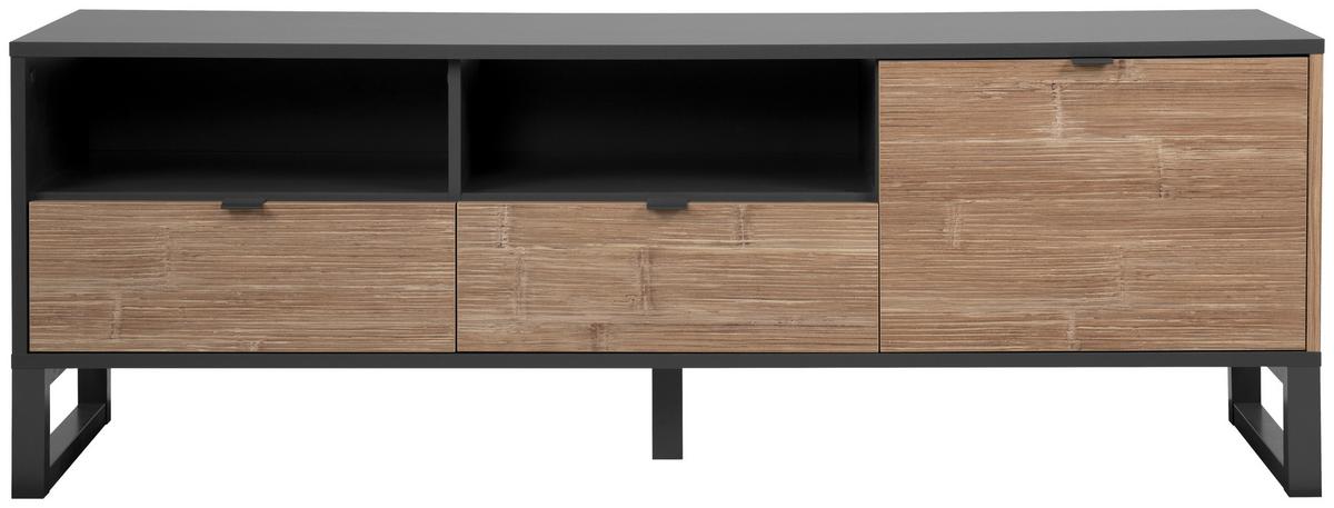TV-Element Sumatra B: 160 cm Anthrazit/Bambus Dekor - Anthrazit, Design, Holzwerkstoff (160/56/40cm) - MID.YOU