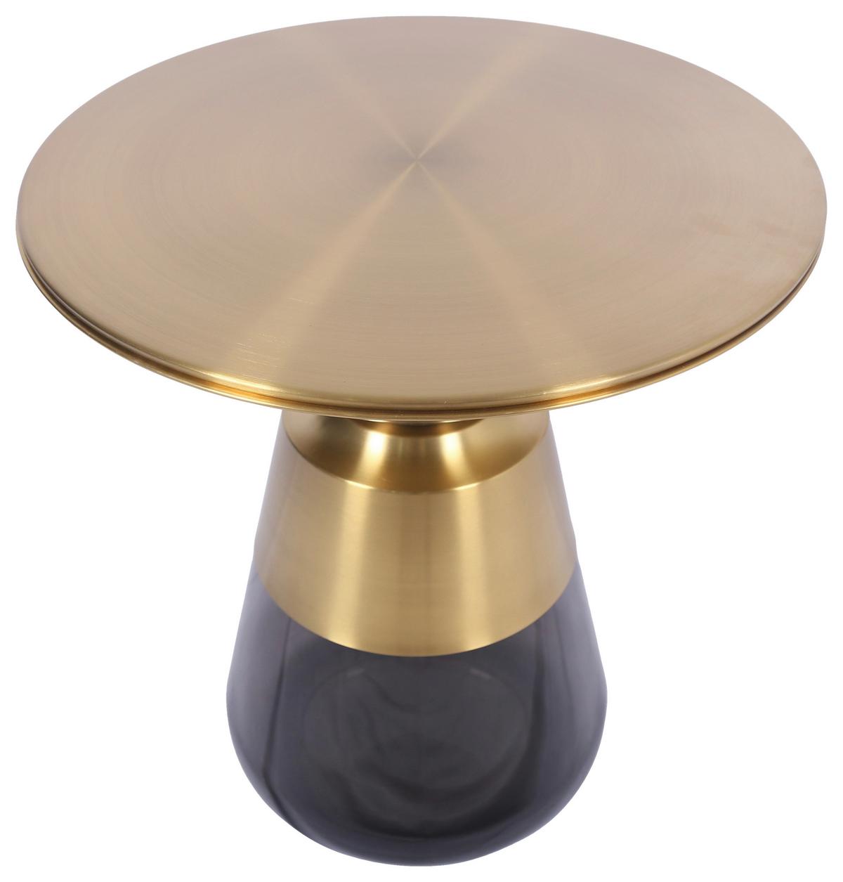 ODKLÁDACÍ STOLEK BAILY -TREND- - šedá/barvy zlata, Romantický / Rustikální, kov/sklo (48/48/55cm) - Premium Living