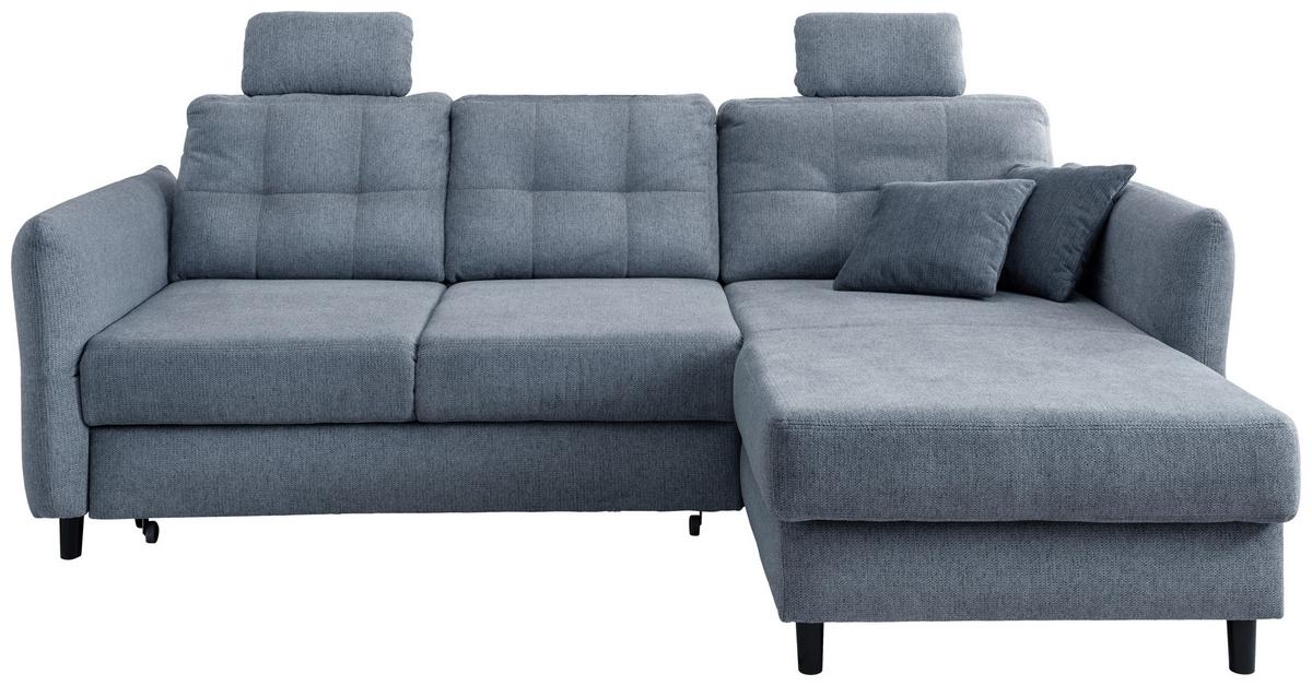 Ecksofa Brizzini Hellblau S: 250-280/176 Cm - Blau/Silberfarben, MODERN, Holz/Textil (250-280/176cm) - Livetastic
