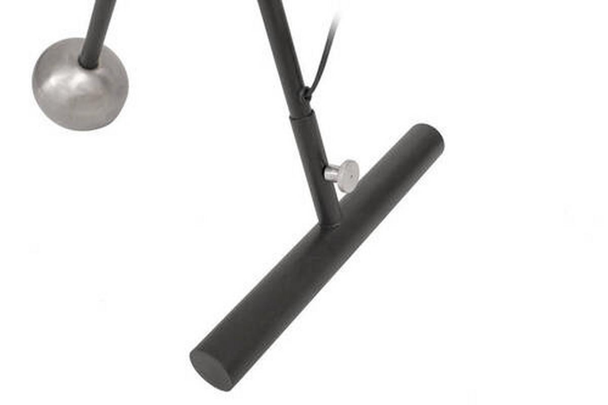 STEHLEUCHTE Schwarz/Silber, E27, 25W - Silberfarben/Schwarz, Design, Kunststoff/Metall (30/148/42cm) - Kayoom