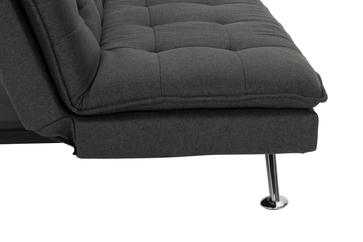 Schlafsofa Turin - Dunkelgrau/Silberfarben, Basics, Textil (194/87/102cm) - MID.YOU
