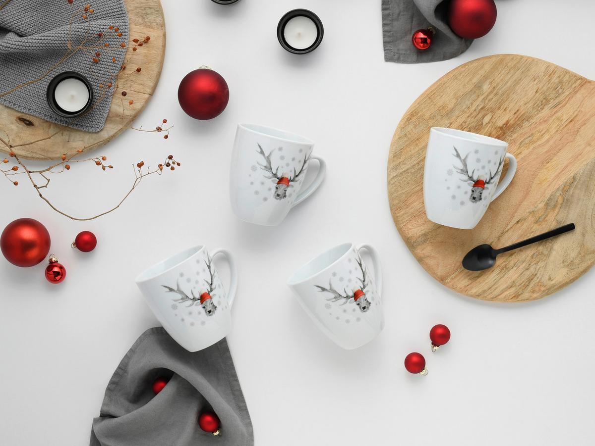 Kaffeebecherset Luna Hirsch 6--Teilig., Weiß - Weiß, Basics, Keramik - Creatable