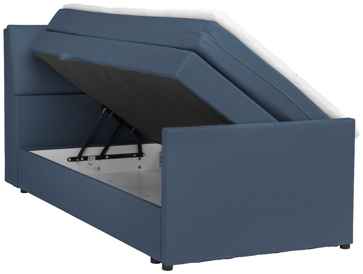 Boxspringbett Mit Bettkasten Nida 100x200 Cm Blaugrau - Blaugrau, MODERN, Holz/Textil (100/200cm) - MID.YOU