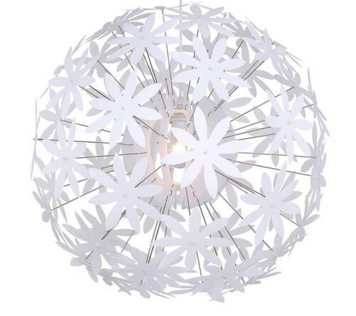 Hängeleuchte Stella H: 150 cm 1-Flammig, Blumen - Weiß, Basics, Kunststoff (60/150cm) - Globo