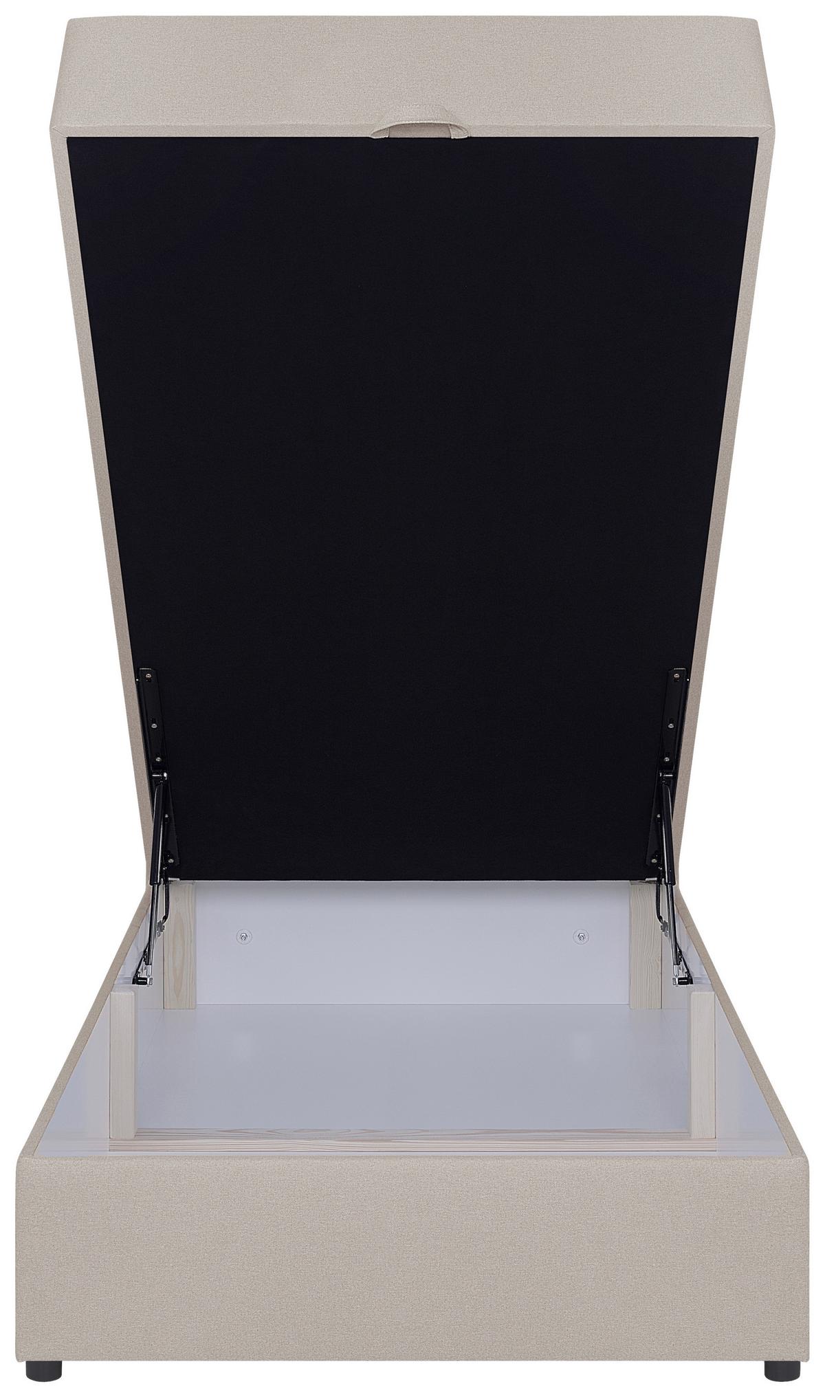 Boxspringbett Naxos 100x200 Soul 2 Beige - Beige/Schwarz, MODERN, Holzwerkstoff/Textil (100/200cm)