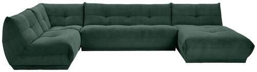 Wohnlandschaft Giselle Dunkelgrün U: 210x390x185 Cm - Dunkelgrün, Trend, Textil (210/390/185cm) - Livetastic
