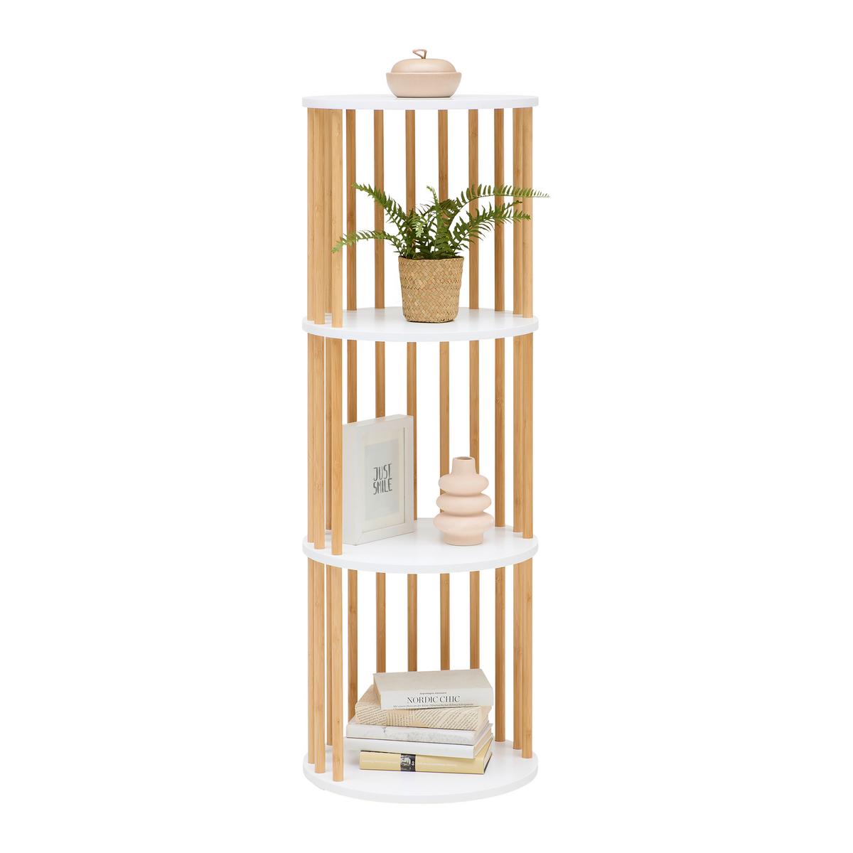 REGÁL ZORA -EXKLUSIV- - biela/prírodná farba, Modern, kompozitné drevo/prírodné materiály (40/114/40cm) - Mömax