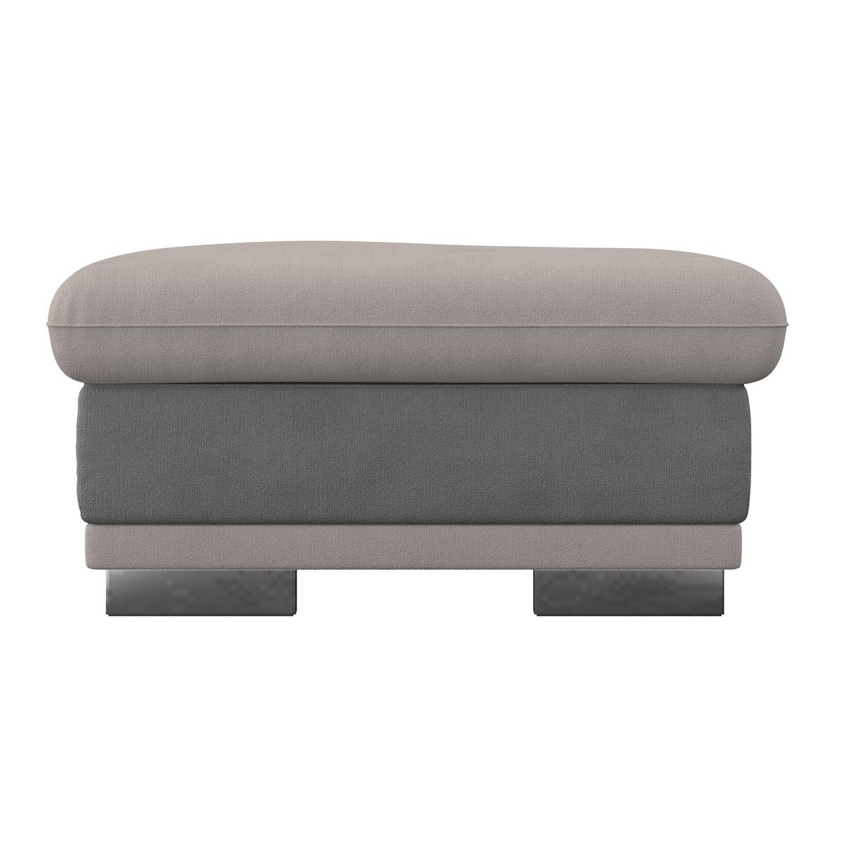 Hocker Seaside - Chromfarben/Hellgrau, KONVENTIONELL, Textil (97/47/67cm) - MID.YOU