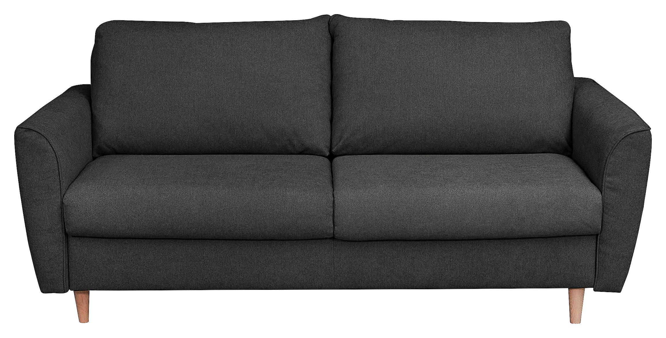 Schlafsofa Winter Anthrazit B: 195 cm - Anthrazit/Buchefarben, Design, Textil (195/90/102cm) - Livetastic