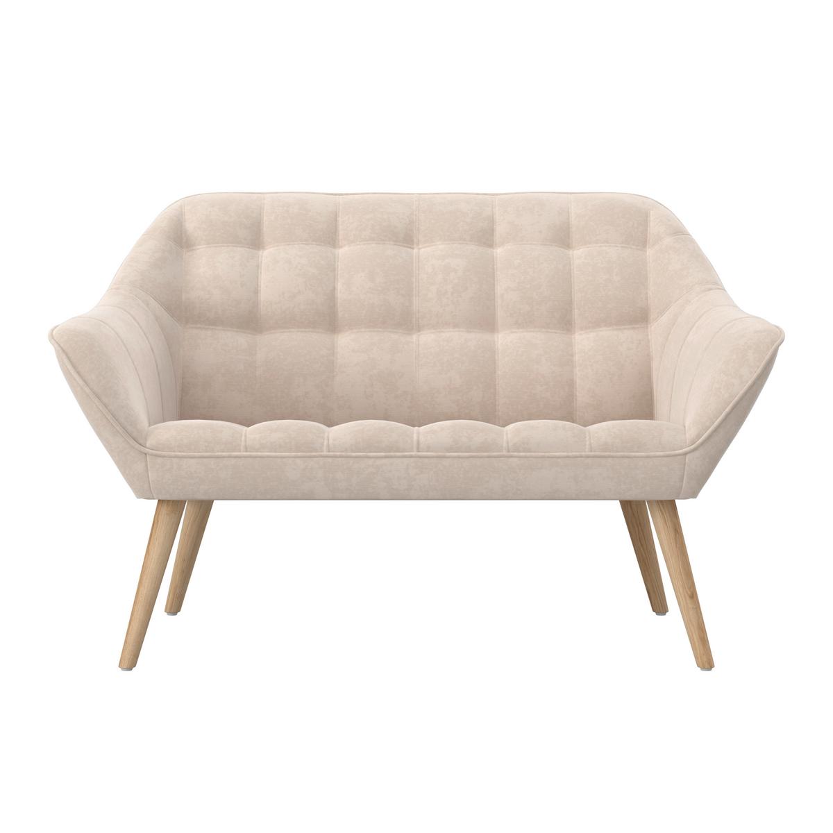 Dvoumístná pohovka MONIQUE, béžová - přírodní barvy/béžová, Moderní, kov/dřevo (126/74/76cm) - Bessagi Home