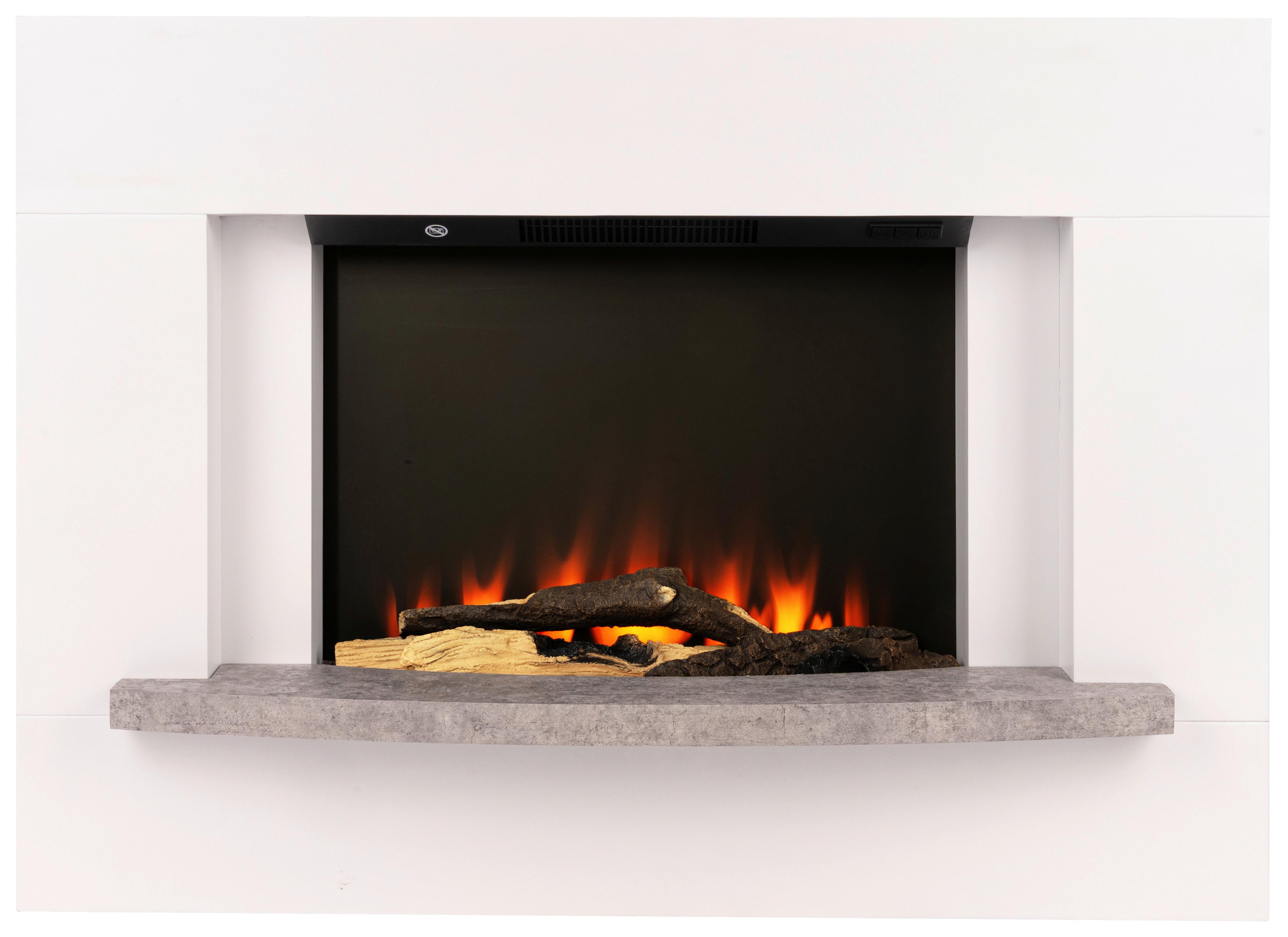 Elektrokamin Bg00749-15 - Weiß/Grau, Basics, Holzwerkstoff/Metall (100/70,5/35,5cm)