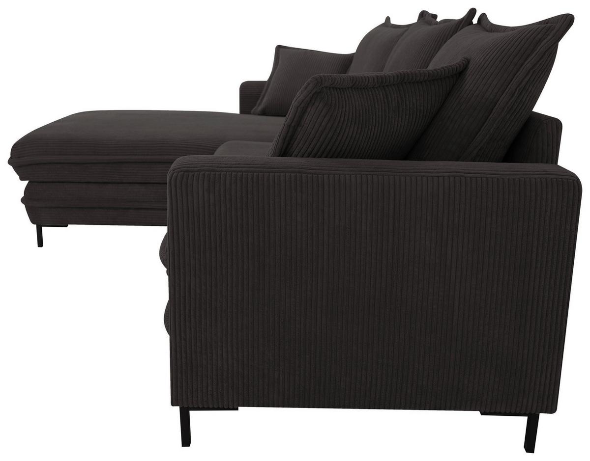 Ecksofa Armellia Anthrazit S: 174x272 cm - Anthrazit/Schwarz, Design, Textil (174/272cm) - MID.YOU