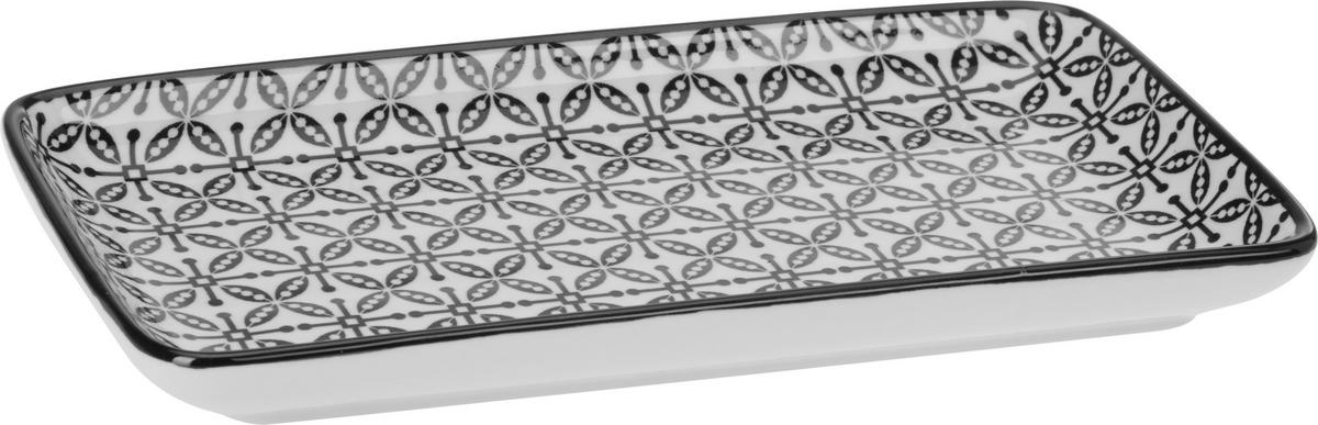 TALÍŘ Shiva - bílá/černá, Lifestyle, keramika (20/11/2,5cm) - Modern Living