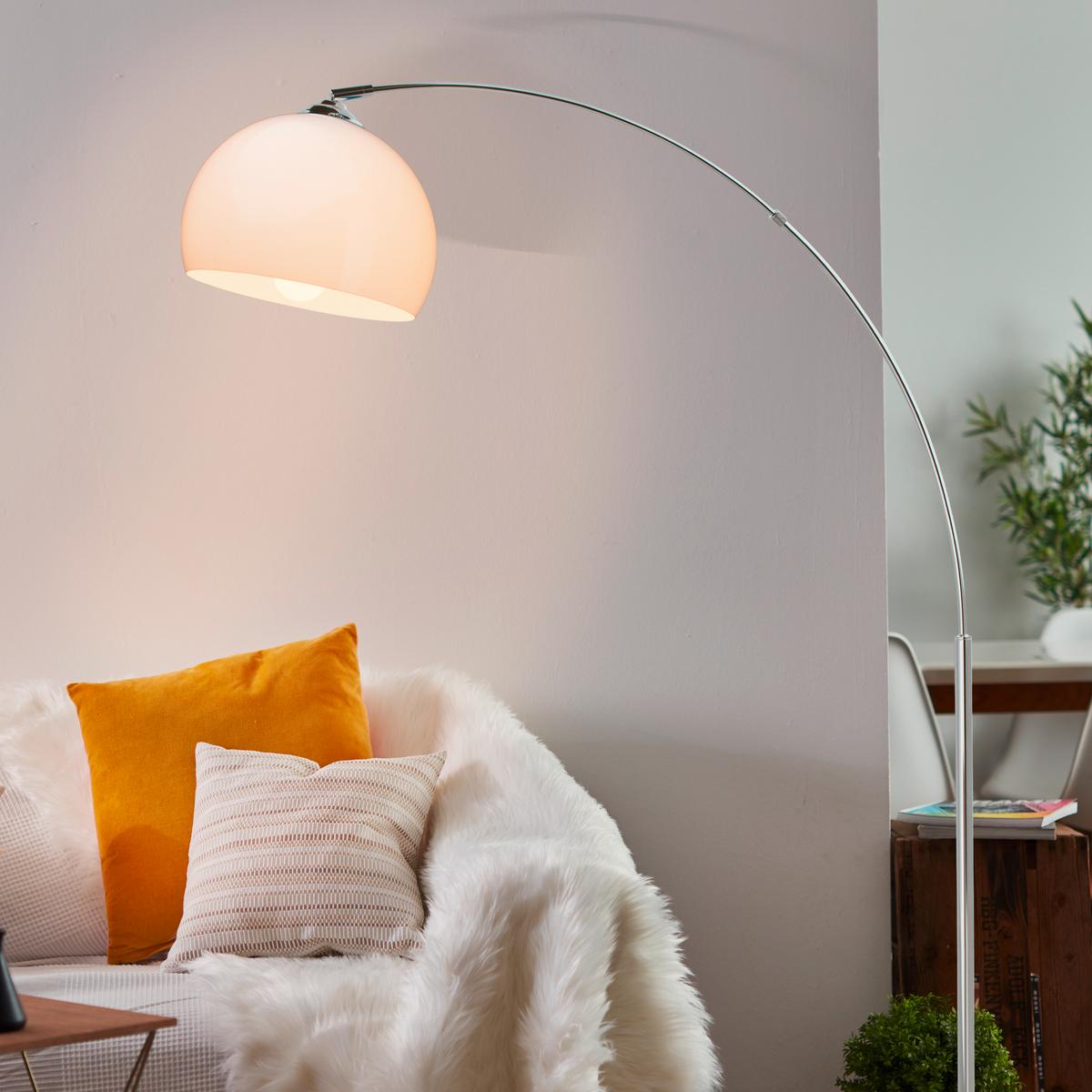 Bogenleuchte 92940/75 Vessa - Chromfarben/Weiß, KONVENTIONELL, Kunststoff/Metall (166/30/122cm) - Brilliant