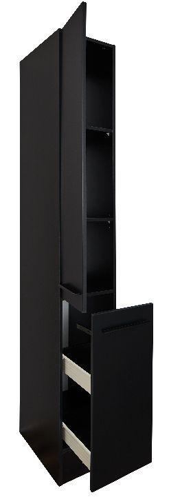 Potravinová skrinka Jacqueline š: 30cm čierna - čierna, Lifestyle, kompozitné drevo/plast (30/211/57cm) - MID.YOU