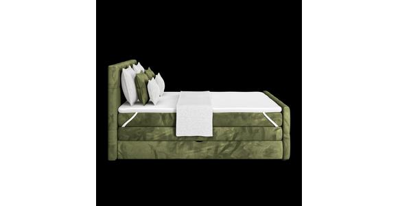 Boxspringbett mit Topper und Bettkasten 180x200 cm Medino - Dunkelgrün, KONVENTIONELL, Holz/Holzwerkstoff (180/200cm) - Luca Bessoni