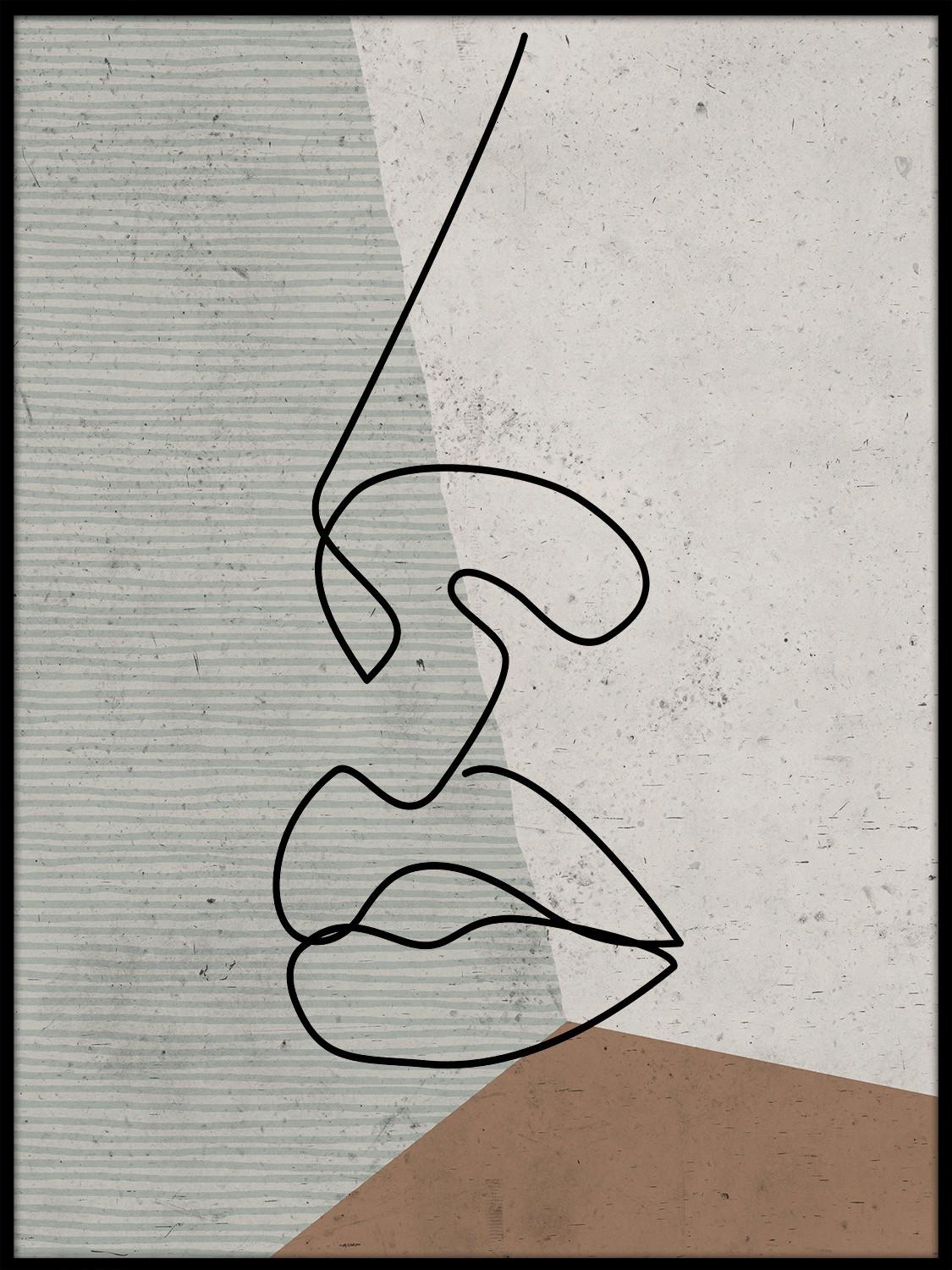 Obraz Elena, 50/70cm - šedá/černá, Moderní, kompozitní dřevo/papír (50/70cm) - Modern Living