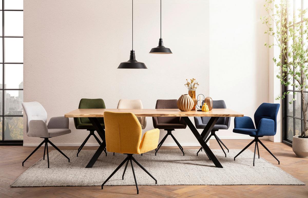 Armlehnstuhl Braun B: 59cm - Schwarz/Braun, MODERN, Textil/Metall (59/88/58cm) - Livetastic