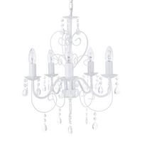 Kronleuchter 63126-5ma Crisi - Weiß, LIFESTYLE, Kunststoff/Metall (44/150cm) - Globo