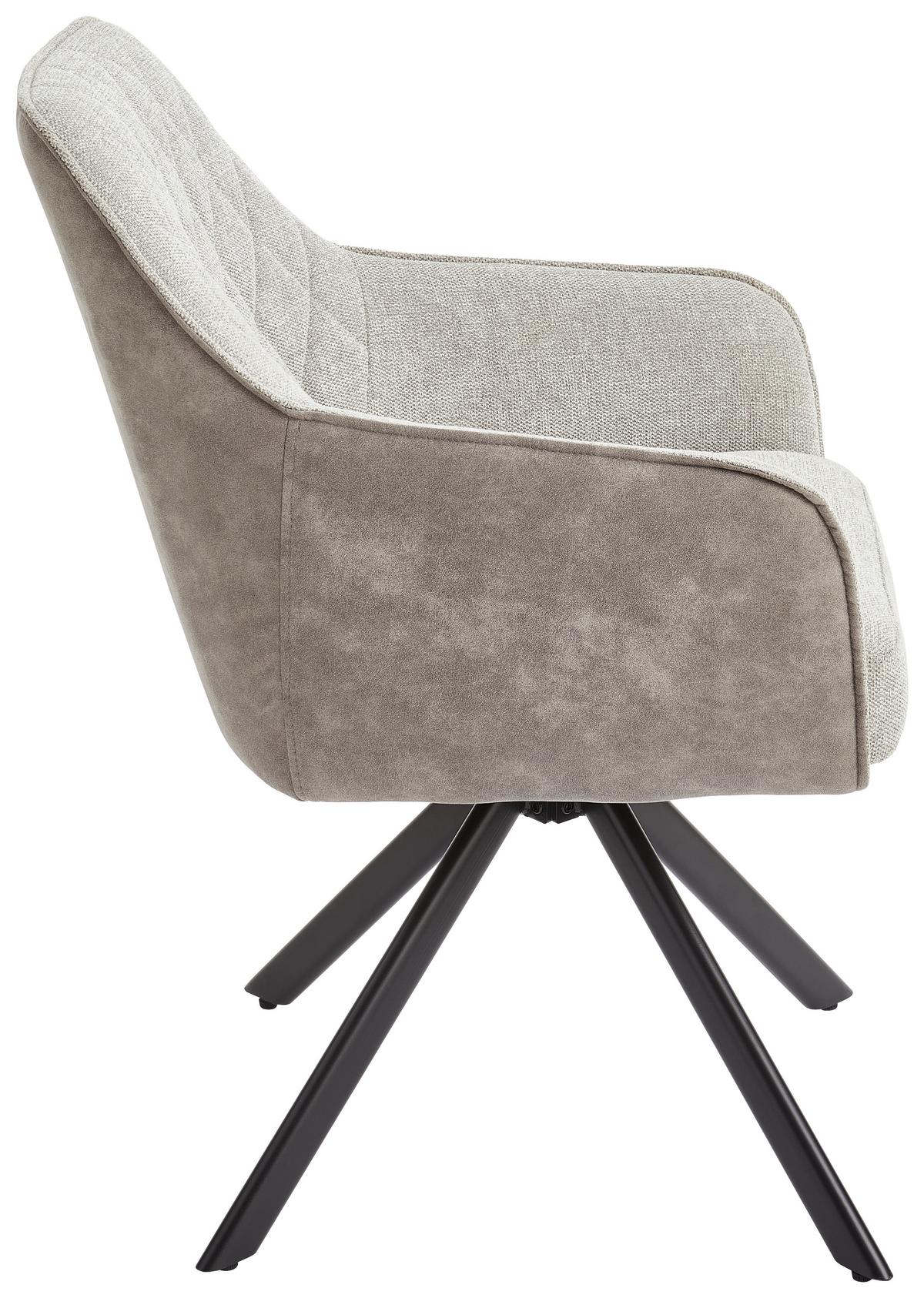 Armlehnstuhl-Set Jule - Beige/Schwarz, MODERN, Holz/Textil (60/87/65cm) - Livetastic