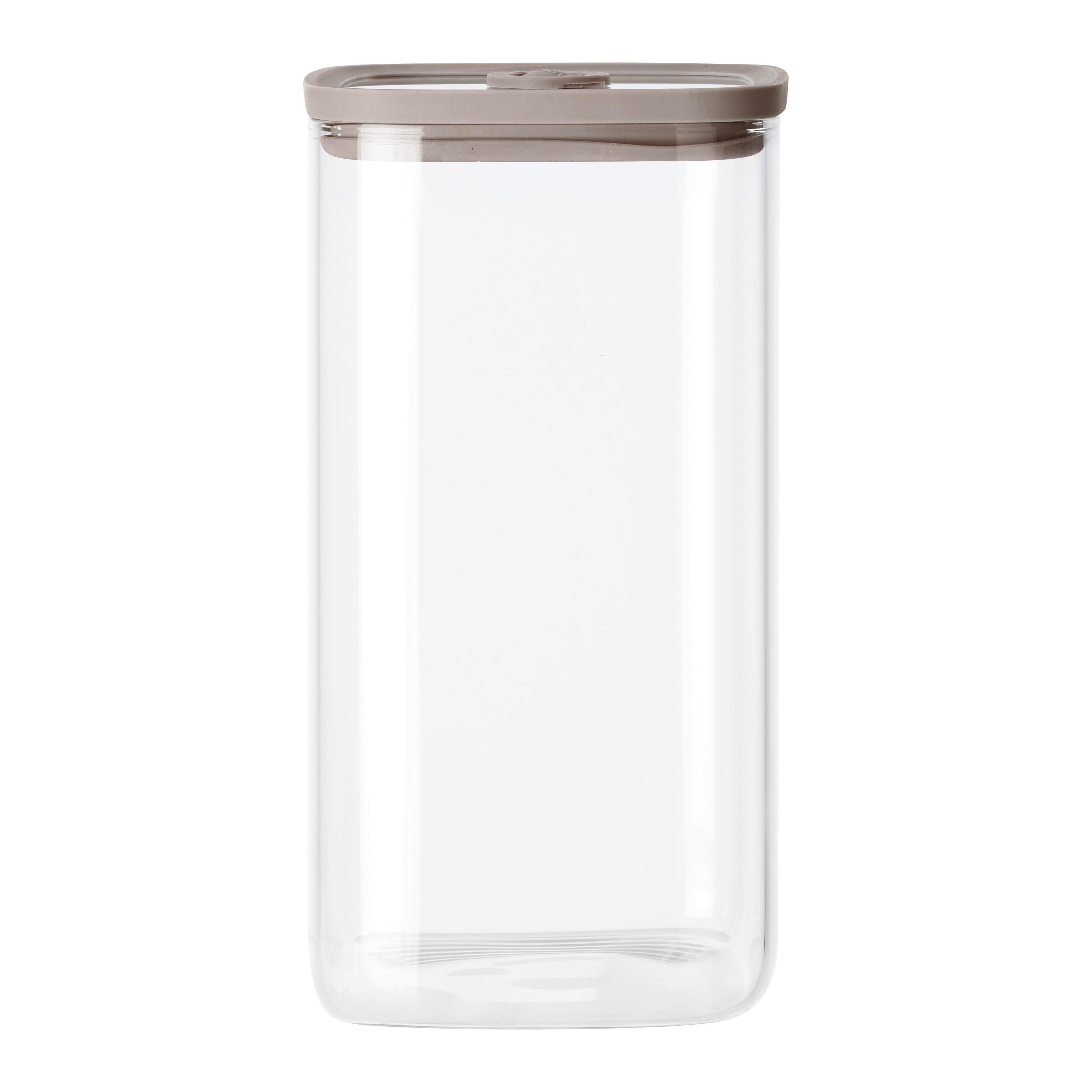 SKLENĚNÁ DÓZA NA POTRAVINY SELINA - CA. 1,5L - čiré/béžová, Moderní, plast/sklo (10,3/18,8/10,3cm) - Modern Living
