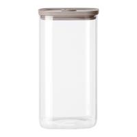 SKLENENÁ DÓZA NA POTRAVINY SELINA - CA. 1,5L - číra/béžová, Modern, plast/sklo (10,3/18,8/10,3cm) - Modern Living
