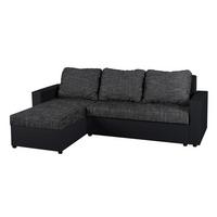 Univerzálna sedačka HIT, čierna umelá koža / čierna tk. - čierna, Design, kompozitné drevo/textil (147/228cm) - P & B