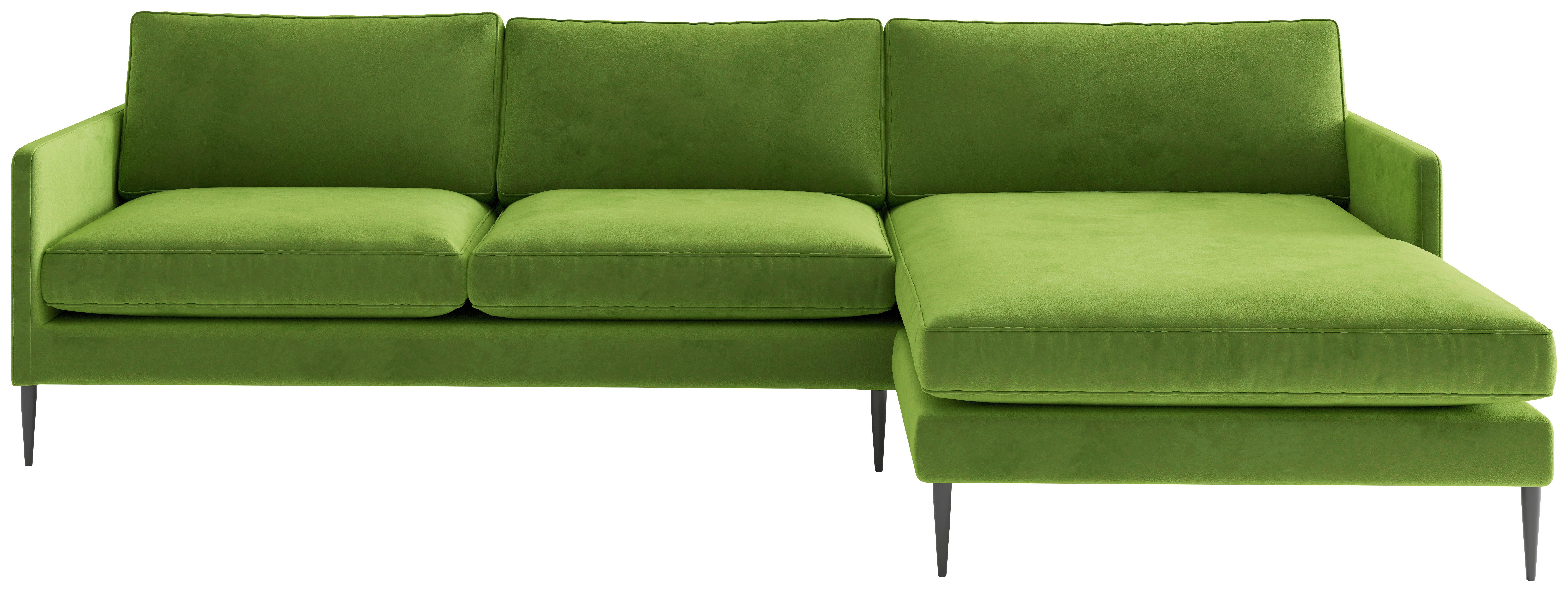 ECKSOFA JUSTIN - Grün, Design, Textil (277/154cm) - Livetastic
