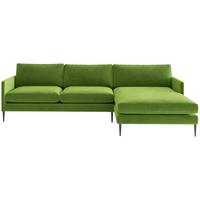 ECKSOFA JUSTIN - Grün, Design, Textil (277/154cm) - Livetastic
