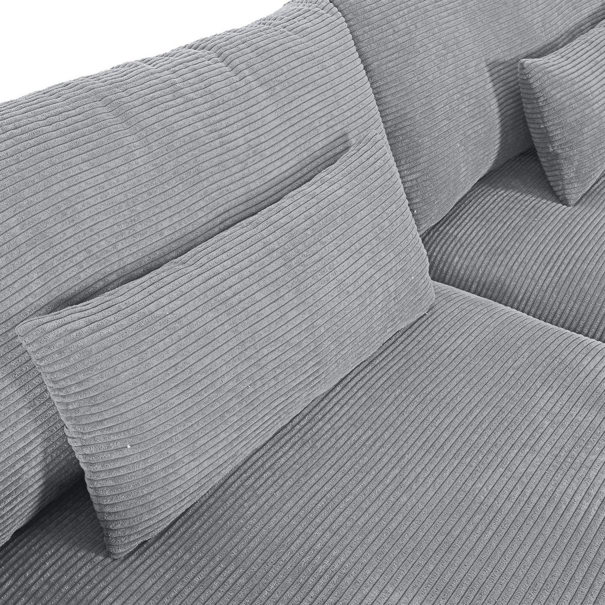 Bigsofa Manolis Hellgrau B: 260 Cm - Hellgrau/Schwarz, KONVENTIONELL, Textil (260/66/115cm) - MID.YOU