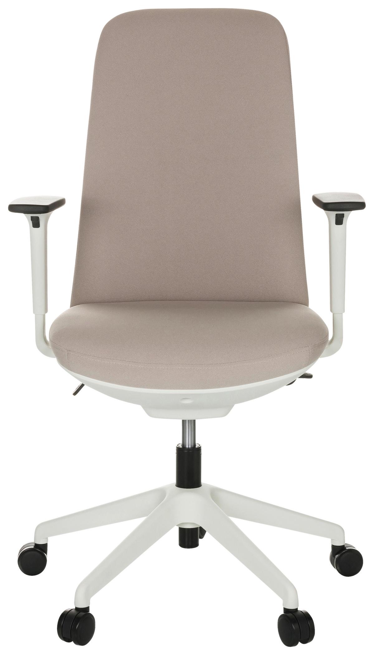 Bürostuhl Nestora Mit Armstützen Beige - Beige/Schwarz, Basics, Kunststoff/Textil (70/103-113/70cm) - MID.YOU