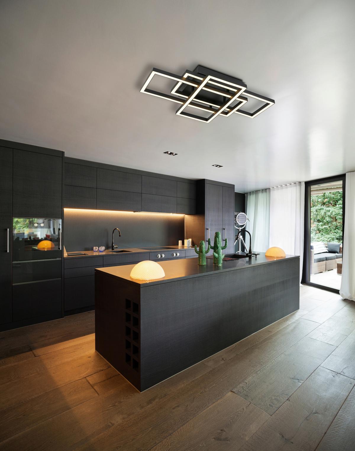 Led Mennyezeti Lámpa Savi - fekete/fehér, Modern, műanyag/fém (36/58/9,1cm) - Luca Bessoni