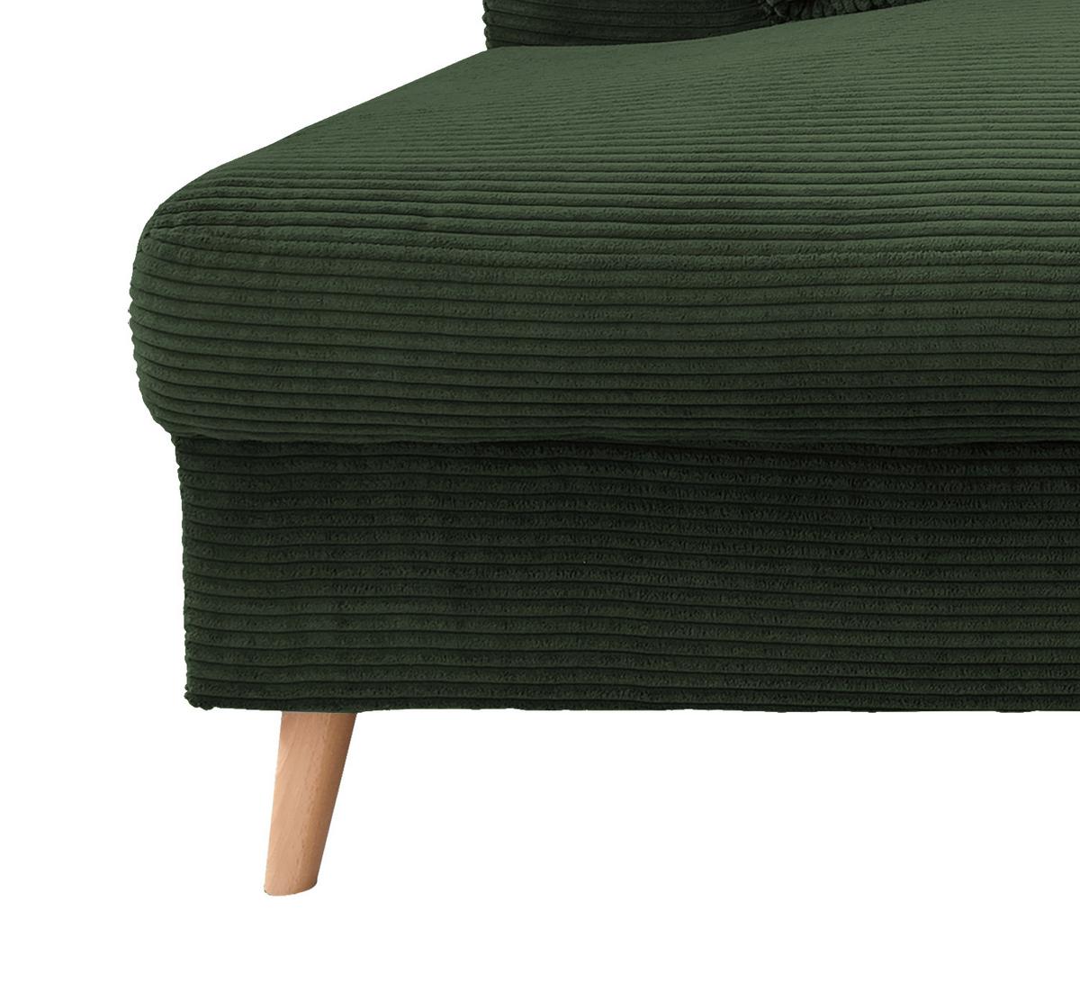 Wohnlandschaft Valentina - Dunkelgrün/Naturfarben, KONVENTIONELL, Textil (200/301/150cm) - P & B
