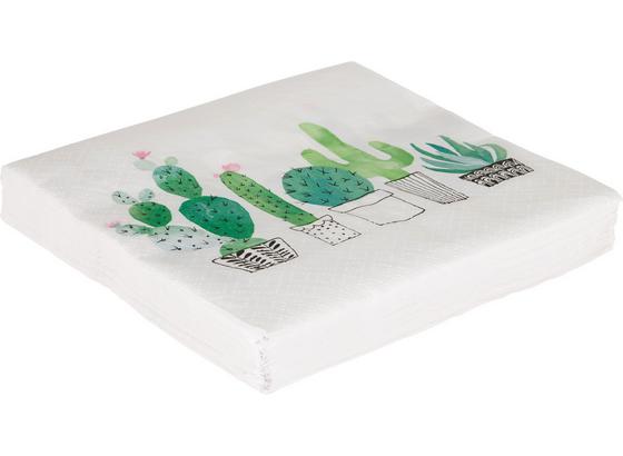 Servítky Cactus Garden - biela/smaragdovozelená, papier (33/33cm) Servítky Cactus Garden - biela/smaragdovozelená, papier (33/33cm)