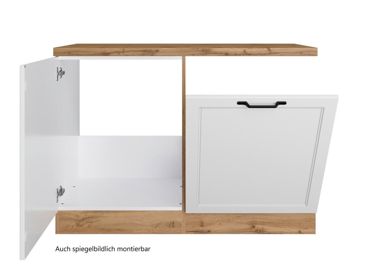 Spülenunterschrank Meran B: 120 Cm Weiß/eiche Dekor - Eiche Wotan/Weiß, LIFESTYLE, Holzwerkstoff (120/86/60cm) - Held