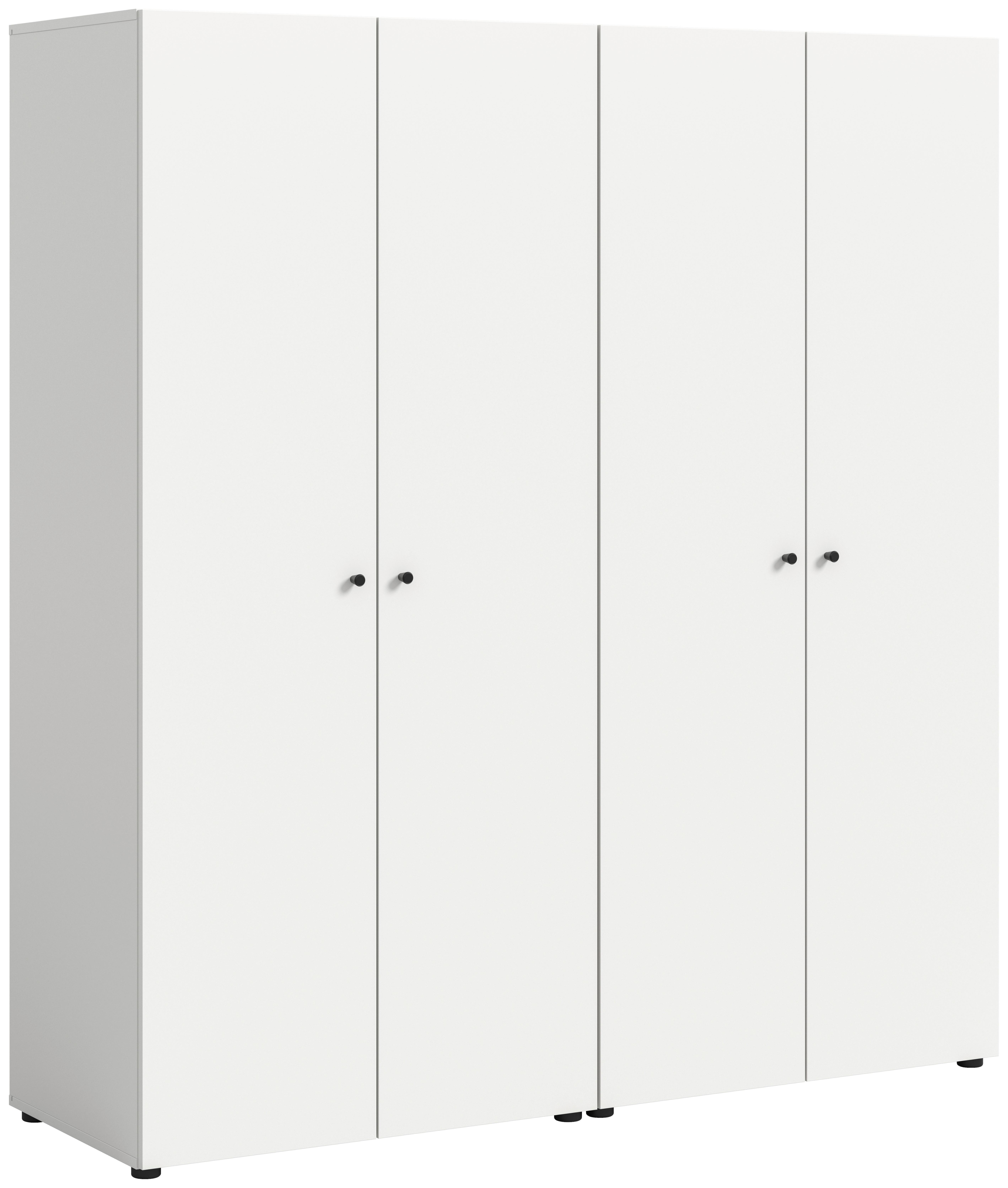 Drehtürenschrank Darwin, Weiß B: 160 Cm - Weiß, MODERN, Holzwerkstoff (160/176/51cm) - MID.YOU