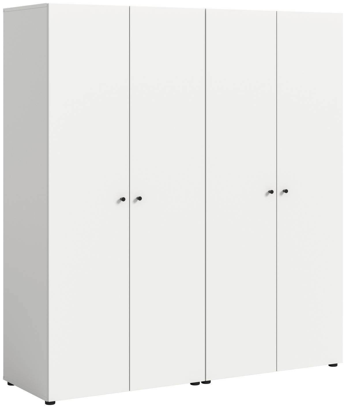 Drehtürenschrank Darwin, Weiß B: 160 Cm - Weiß, MODERN, Holzwerkstoff (160/176/51cm) - MID.YOU