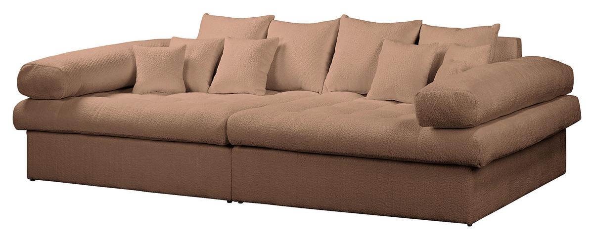 Bigsofa Naomi Hellbraun B: 284 Cm - Hellbraun/Schwarz, Design, Textil (284/94/148cm) - Livetastic