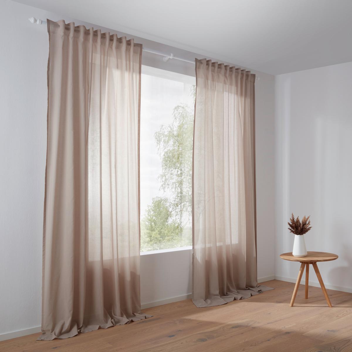 HOTOVÝ ZÁVĚS Bio-Luise, 2 ks., 140/267cm - béžová, Natur, textil (140/255-267cm) - ecoTree