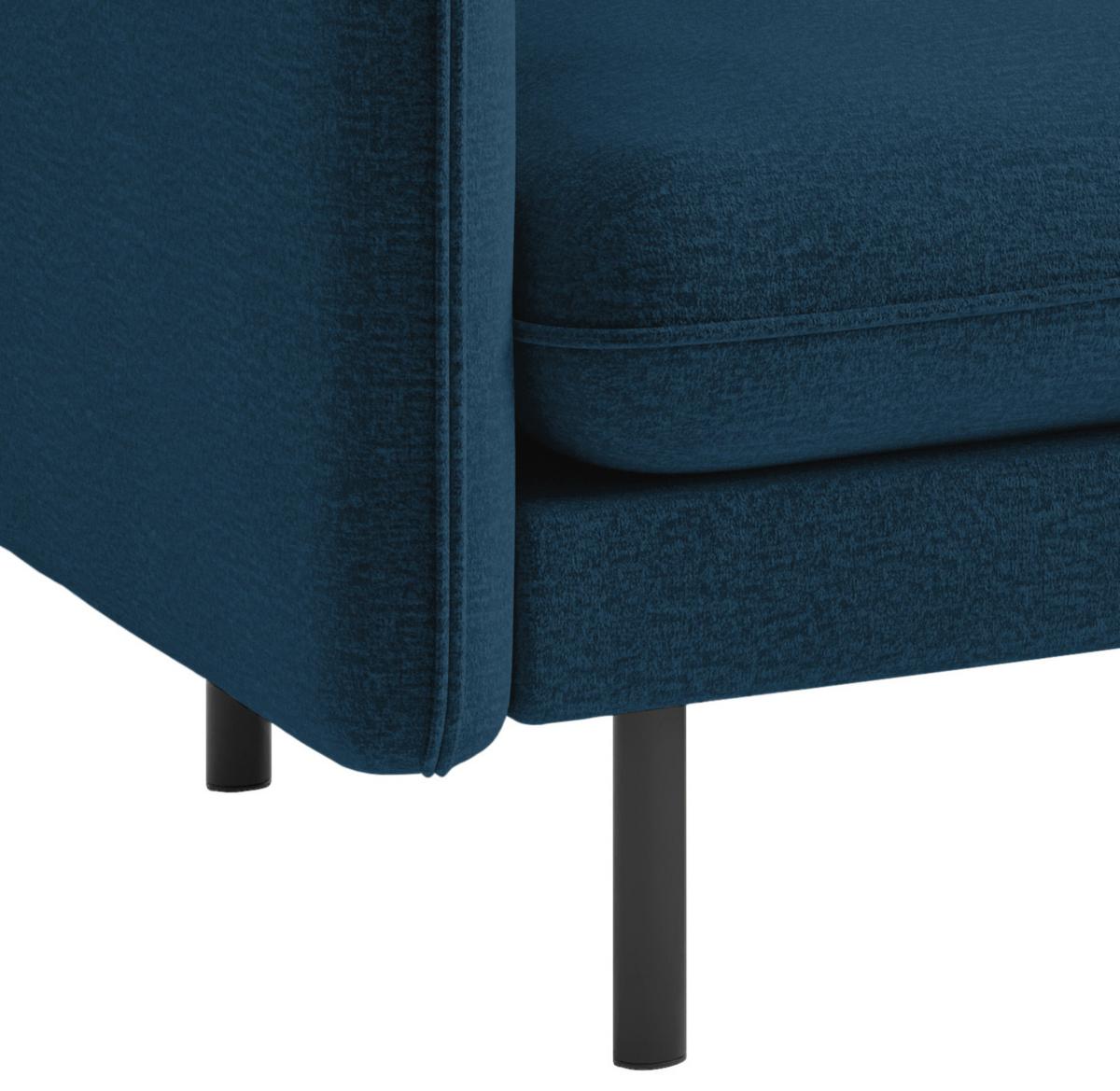 Ecksofa Samos Blau S: 267x204 Cm - Blau/Schwarz, Design, Textil (267/204cm) - Livetastic