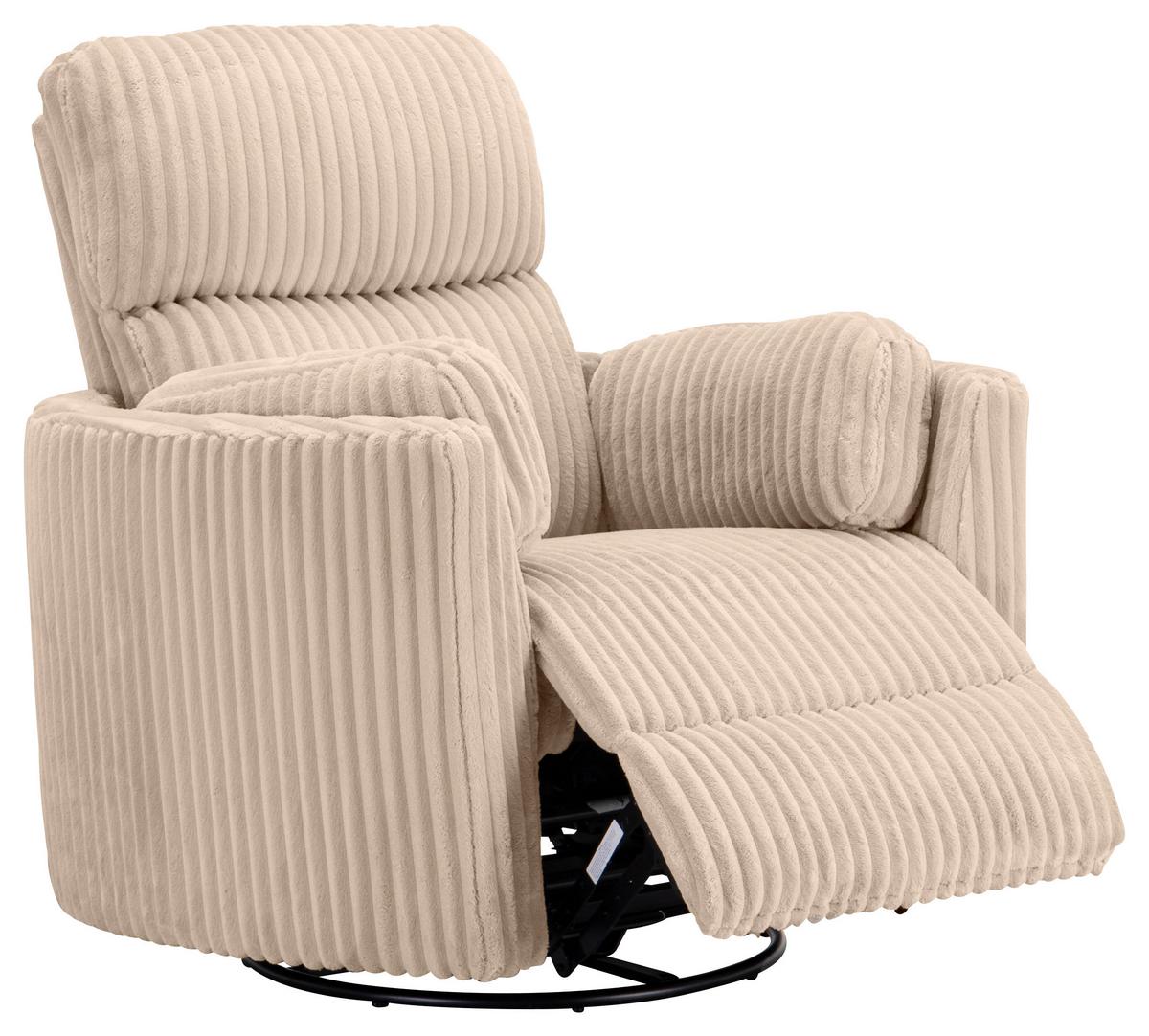 Fernsehsessel Palermo Beige B: 100,5 cm - Beige/Schwarz, Design, Holz/Textil (100.5/96/103.5cm) - Livetastic