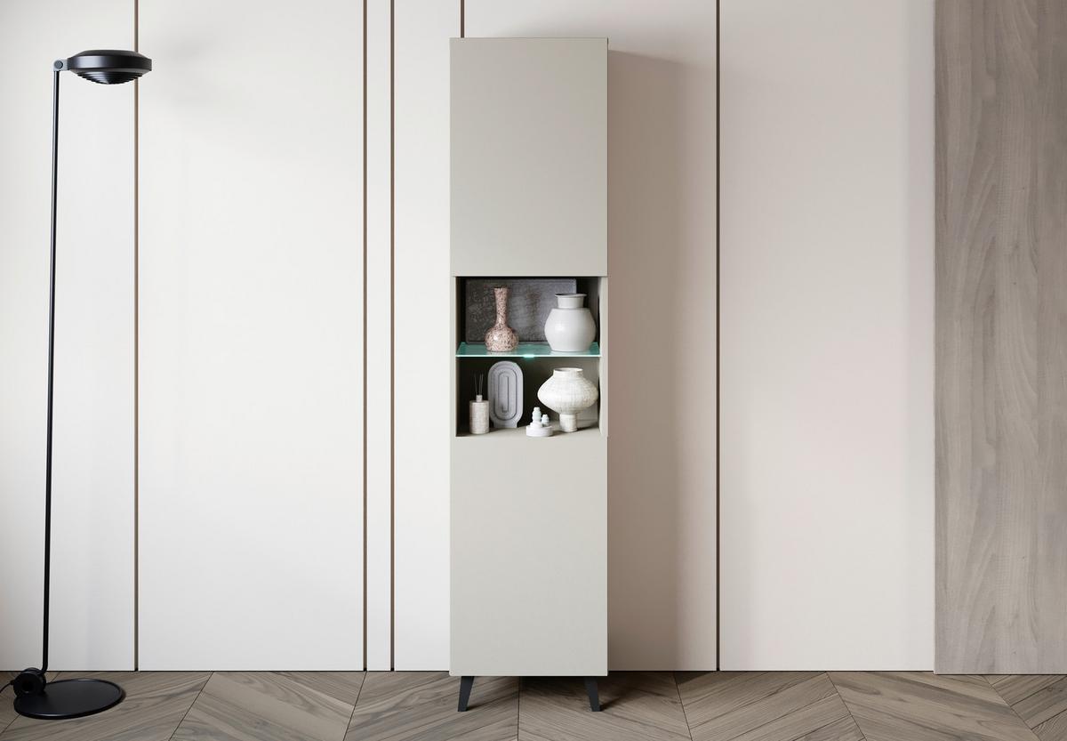 VITRÍNA PHUKET VITRINE 40 - čierna/kašmírová, Design, kompozitné drevo/plast (40/170/31,5cm) - P & B