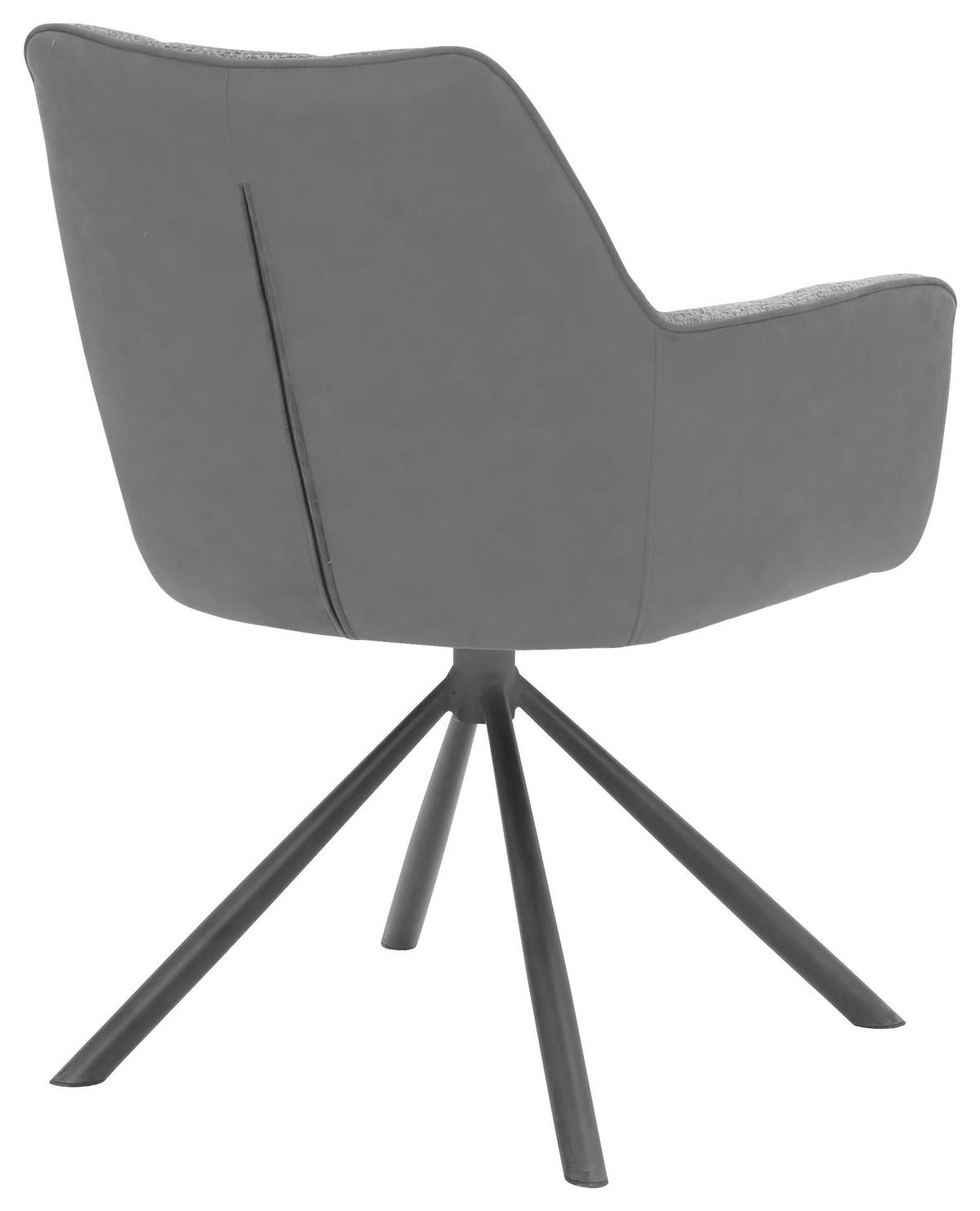 Stuhl Paco Webstoff Grau, B: 63cm - Schwarz/Grau, KONVENTIONELL, Textil/Metall (63/84/63cm)