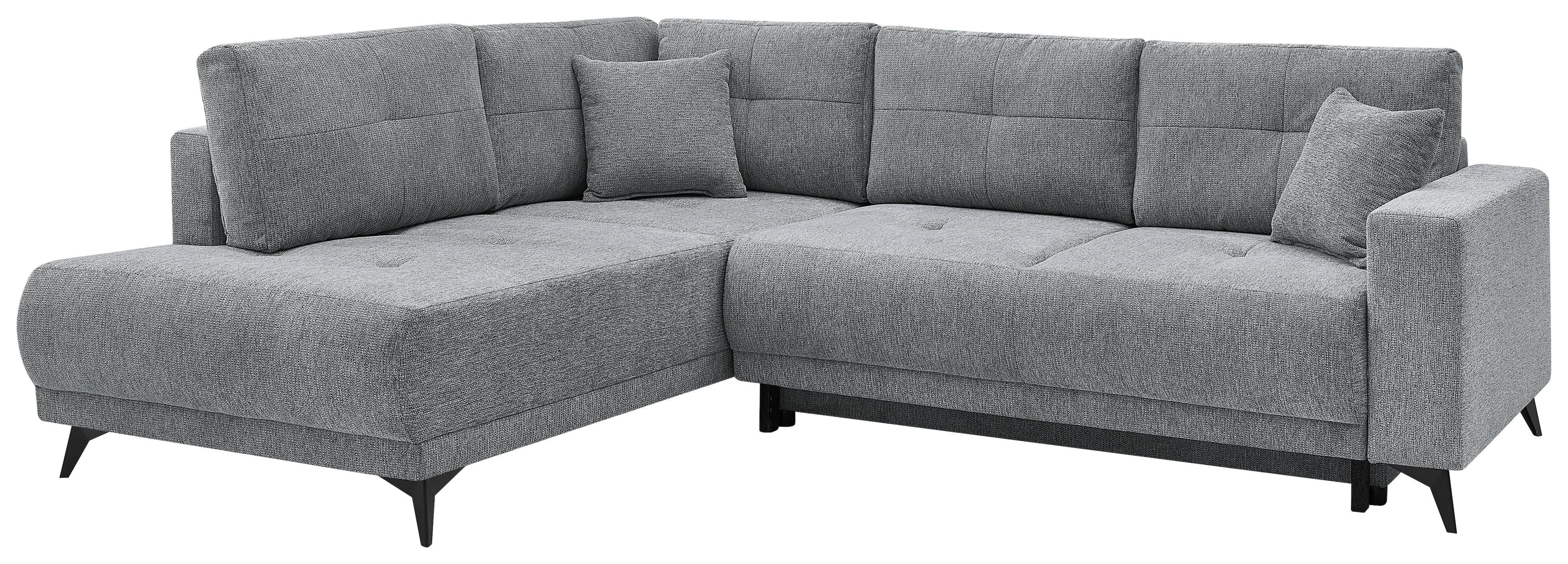 Rohová sedačka TEXAS, ľavá, sivá - čierna/sivá, Konventionell, drevo (203/259cm) - Based