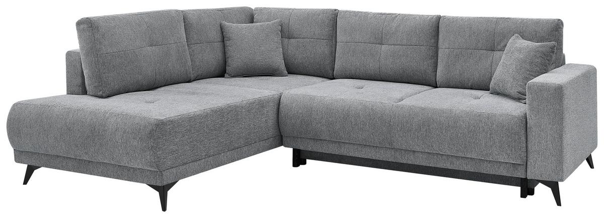 Ecksofa Texas Recr-Links Grau S: ca. 203x259 cm - Schwarz/Grau, KONVENTIONELL, Holz (203/259cm)