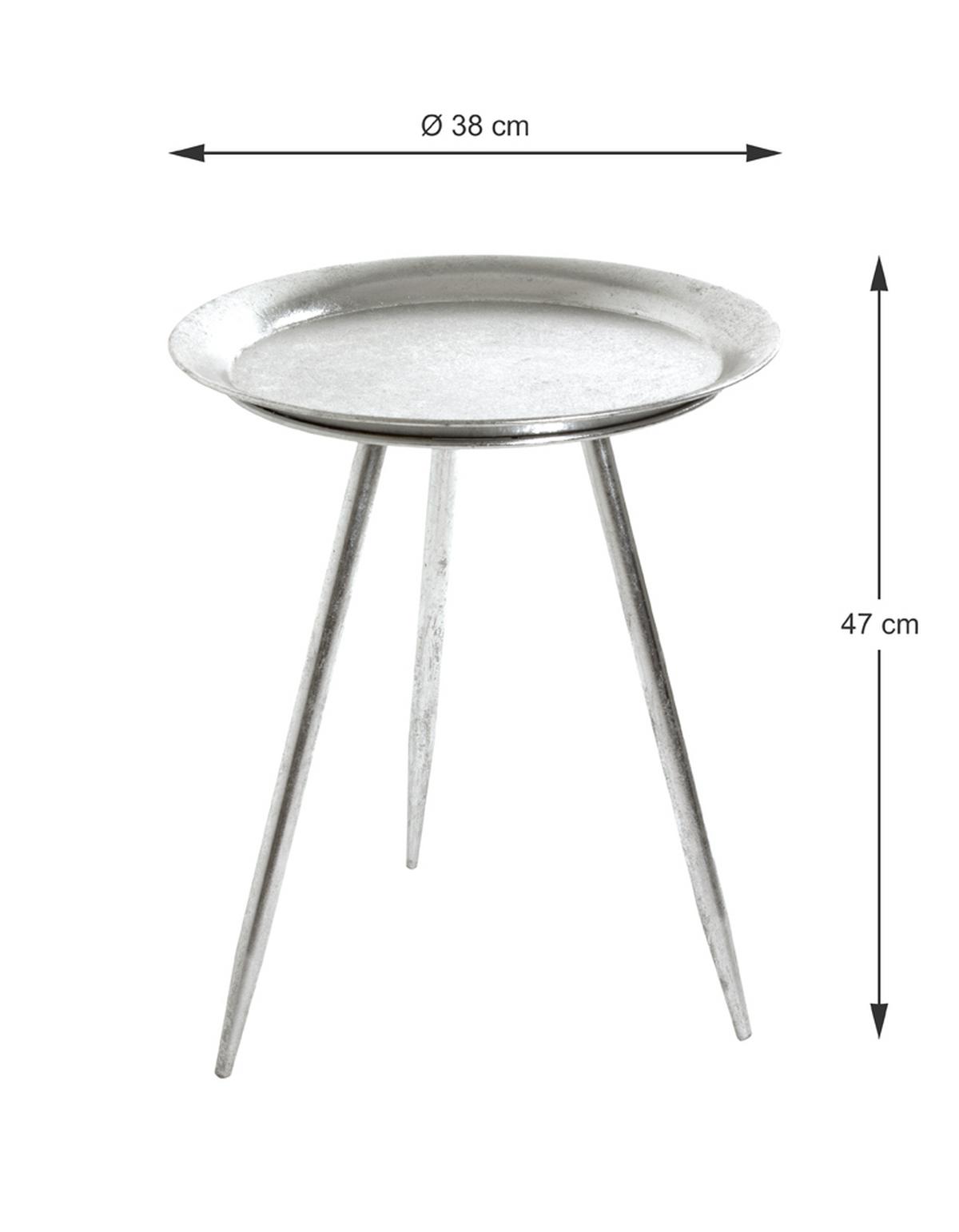 Odkládací stolek Franz 2, barvy stříbra, P: 44 cm - barvy stříbra, Moderní, kov (44/54cm) - Mömax